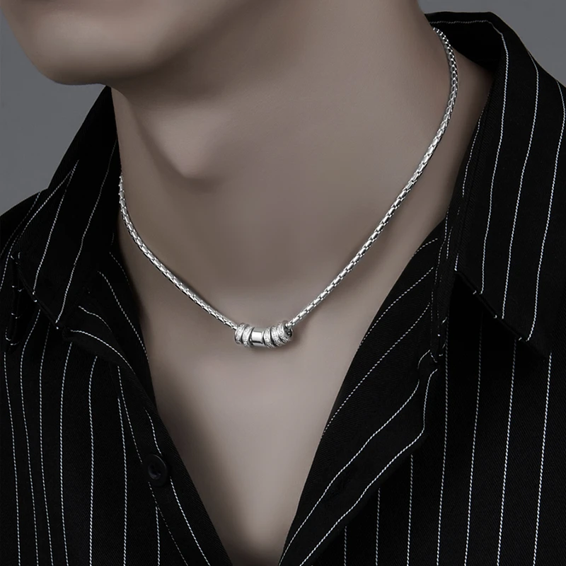 钛钢项链 钛钢圆环锁骨链蛇骨小蛮腰项链男士潮牌男款潮流百搭