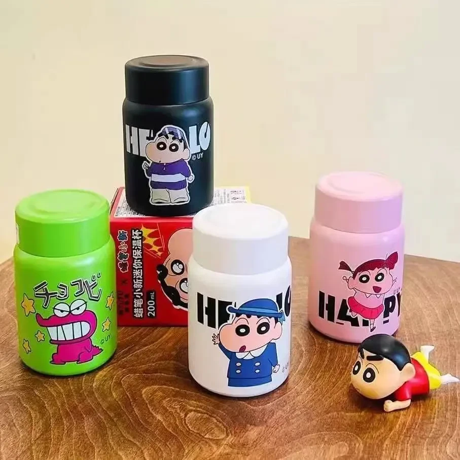 蜡笔小新保温杯女生高颜值316不锈钢水杯便携口袋杯学生杯子B438