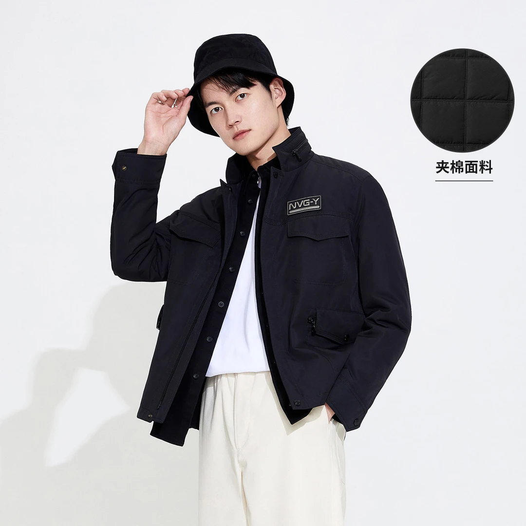 navigare意大利小帆船秋冬男士时尚工装立领棉夹克休闲男外套