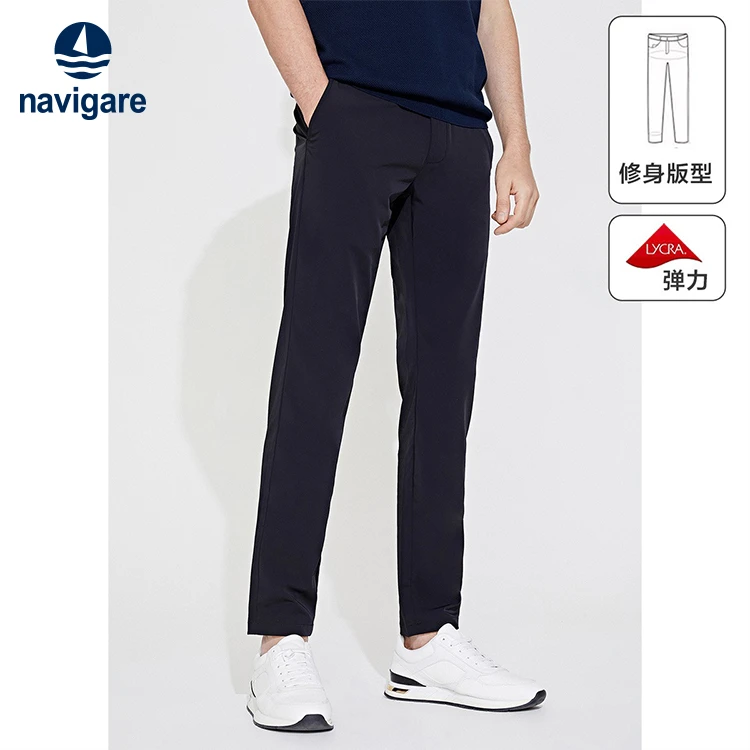 [弹力透气]navigare意大利小帆船夏季薄款透气男士裤子商务休闲裤