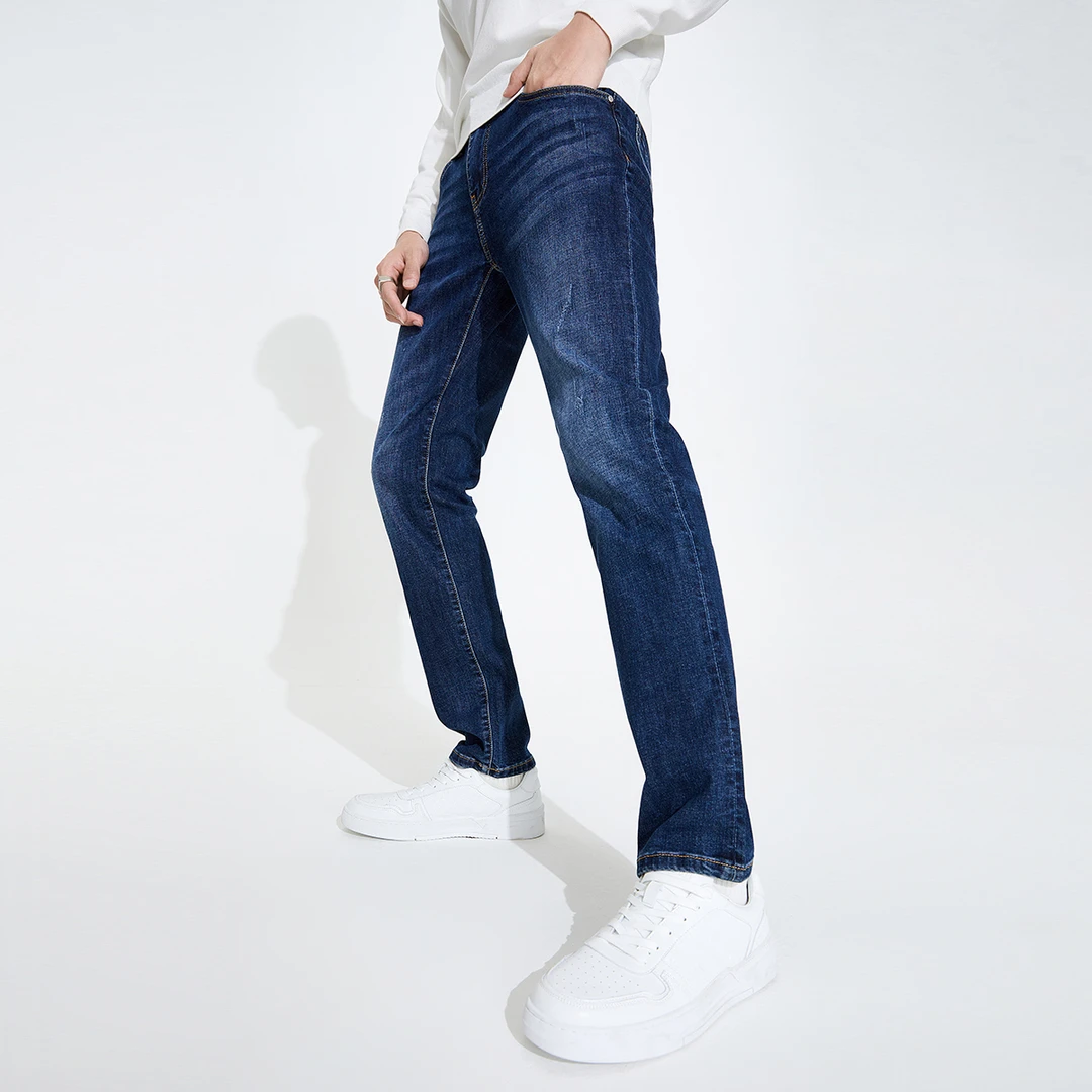 [舒适棉感]navigare意大利小帆船春秋时尚牛仔裤男士直筒裤子