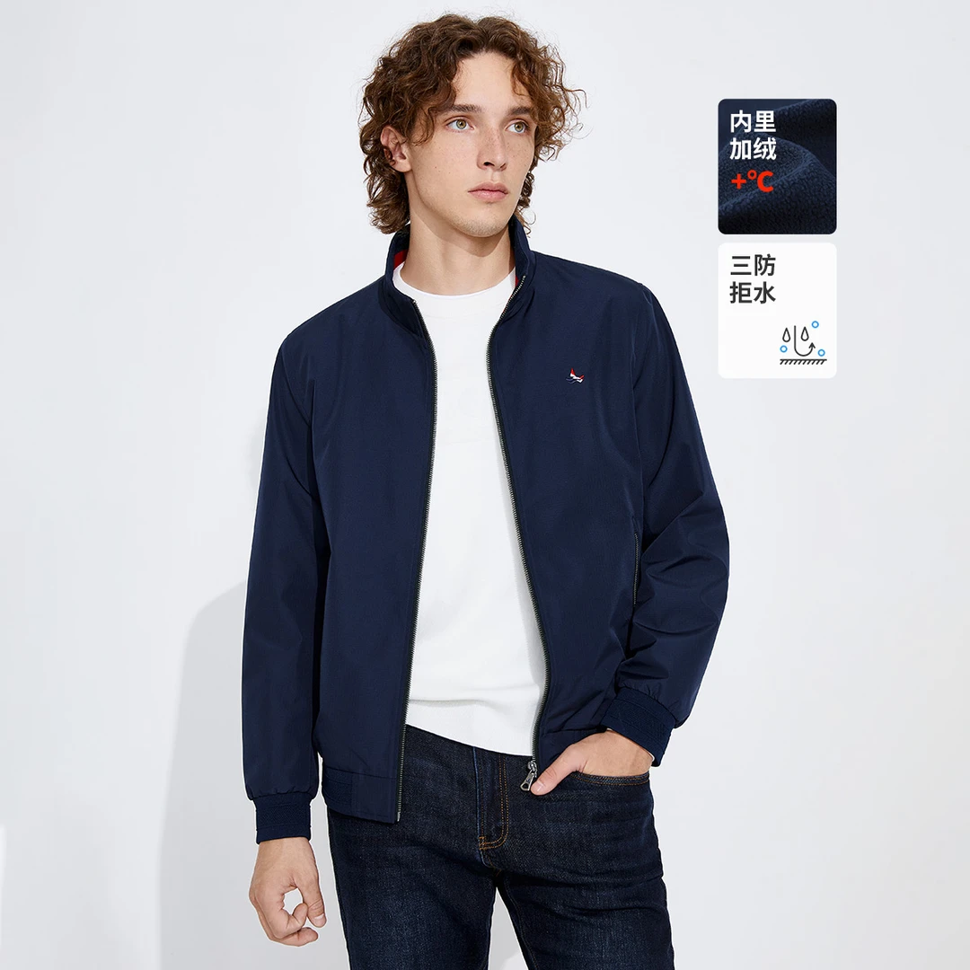 navigare意大利小帆船秋冬男士三防商务休闲短款夹克加绒外套