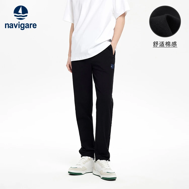 navigare意大利小帆船春夏休闲运动裤子男士松紧抽绳直筒长裤