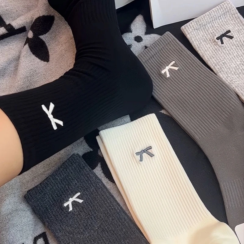 纯欲风女生袜子女秋冬新款蝴蝶结按摩底堆堆ins韩版甜美高腰女袜