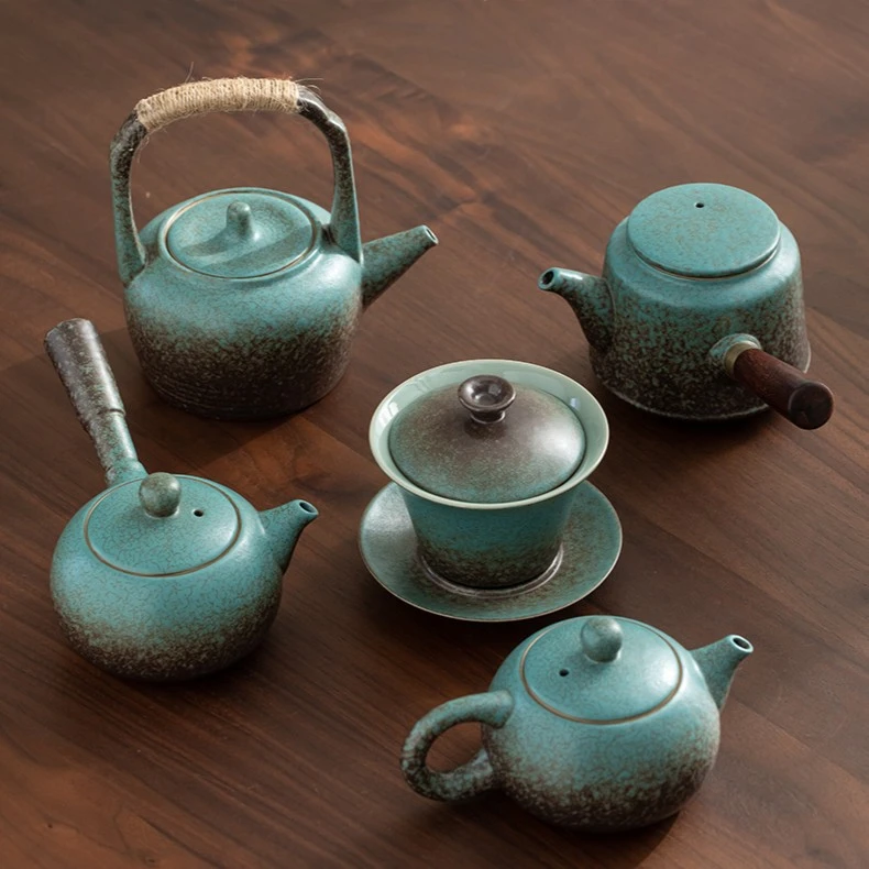 粗陶大号三才盖碗日式陶瓷泡茶碗简约复古功夫茶具茶杯茶道配件