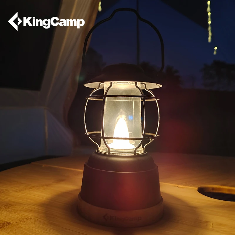 KingCamp户外露营复古营地灯手提照明灯可充电多功能氛围灯帐篷灯