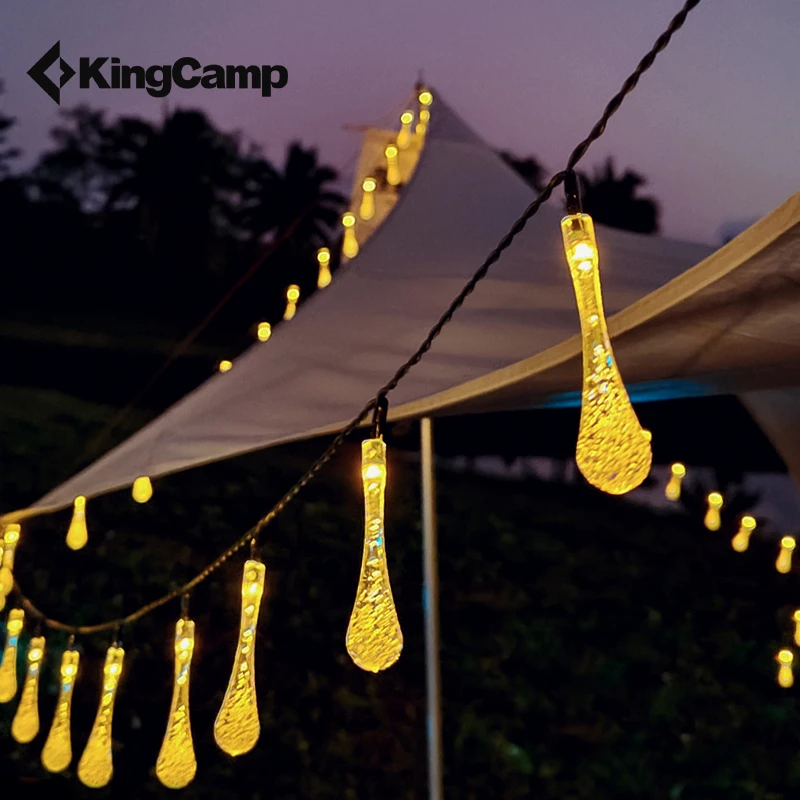 【KingCamp太阳能水滴串灯】户外露营方便氛围灯灯串装饰雨滴氛围灯