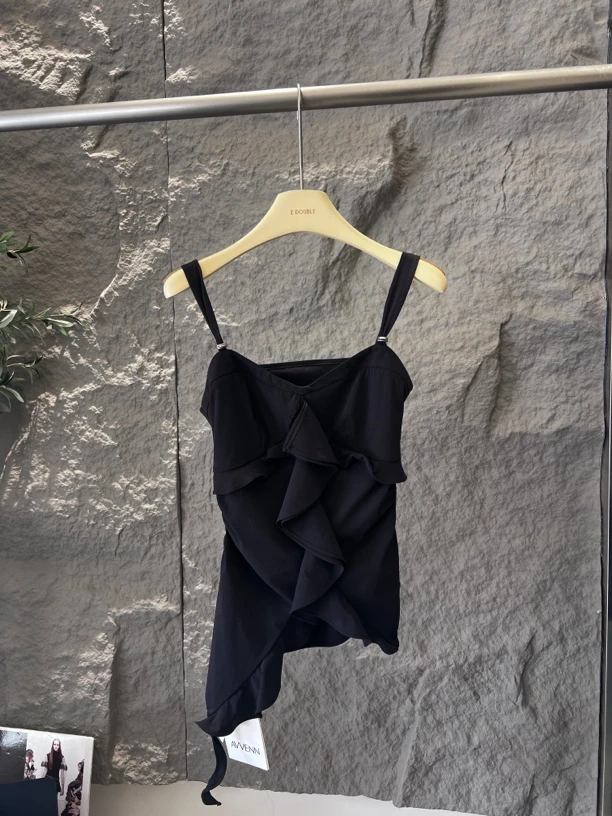 AVVENN 黑色飘带背心990