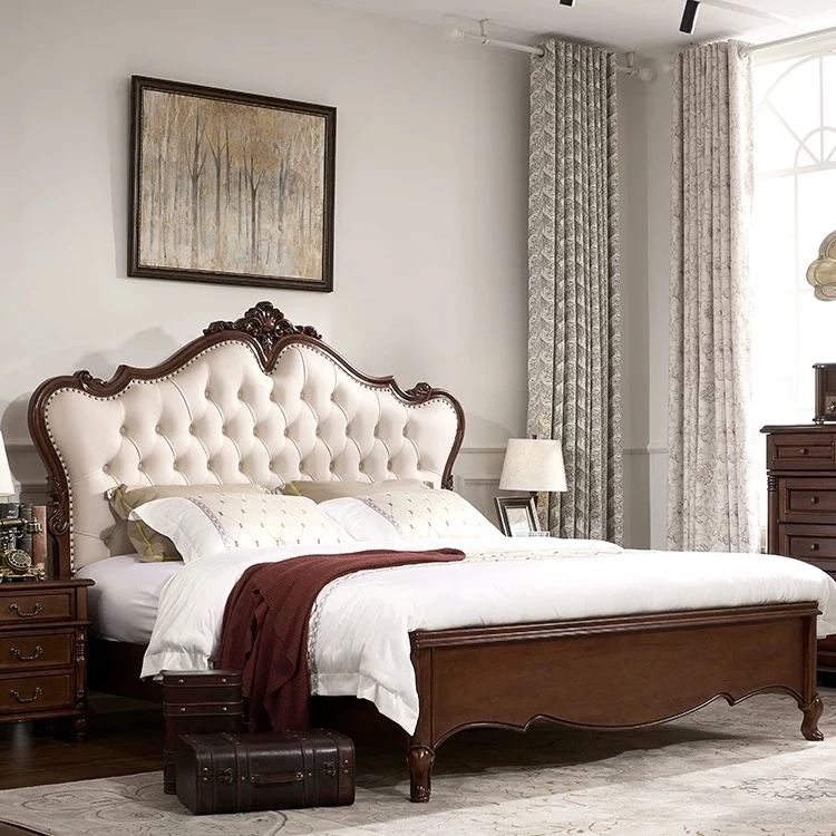经典美式实木奢华软包大床轻奢简约婚房欧式主卧室床主卧大床实木
