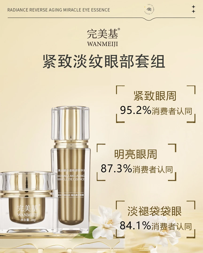 完美基焕颜淡纹紧致冻龄眼霜、眼精华眼部套组