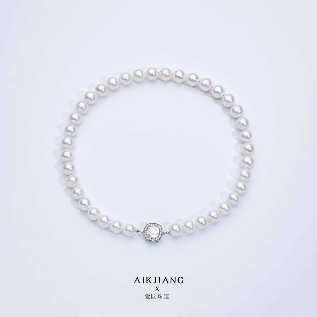 AIKJIANG/爱匠【老板娘保证】暴大点位淡水无核珍珠项链 赠三件套