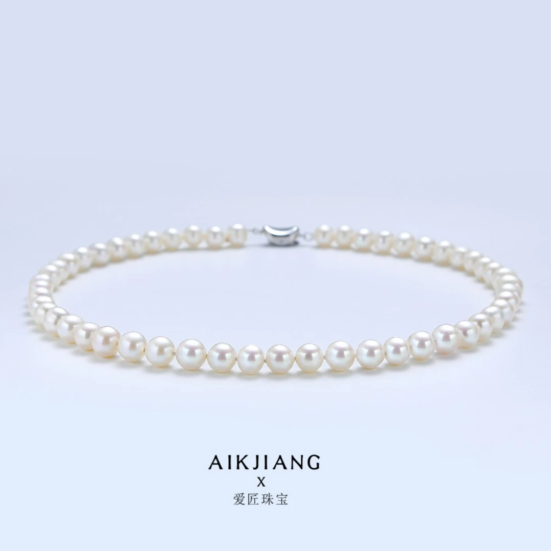 AIKJIANG/爱匠【感恩回馈】淡水无核珍珠项链8mm左右含耳钉 吊坠