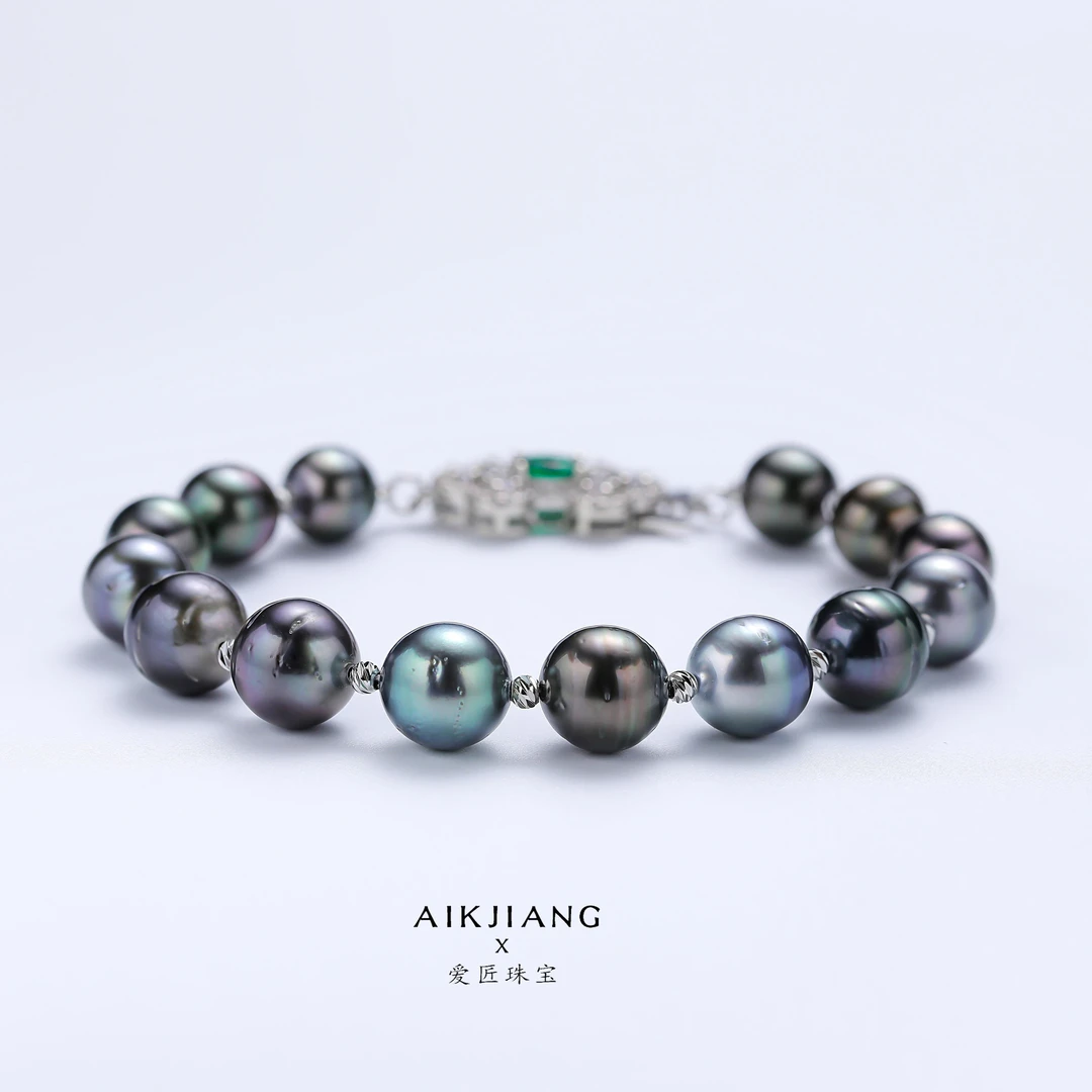 AIKJIANG/爱匠【白总】海水大溪地珍珠莫兰迪色经典手链8-10mm左右