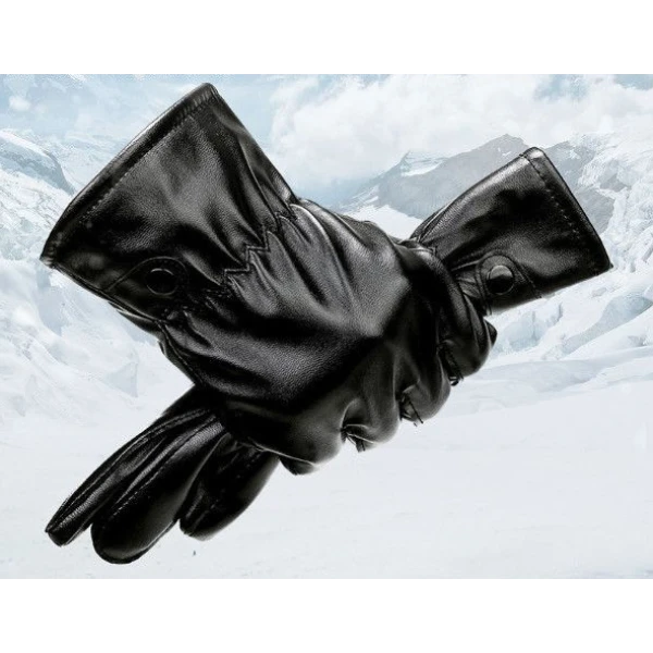 皮手套男士冬天骑车加绒加厚户外防风防水保暖触屏骑行摩托车手套