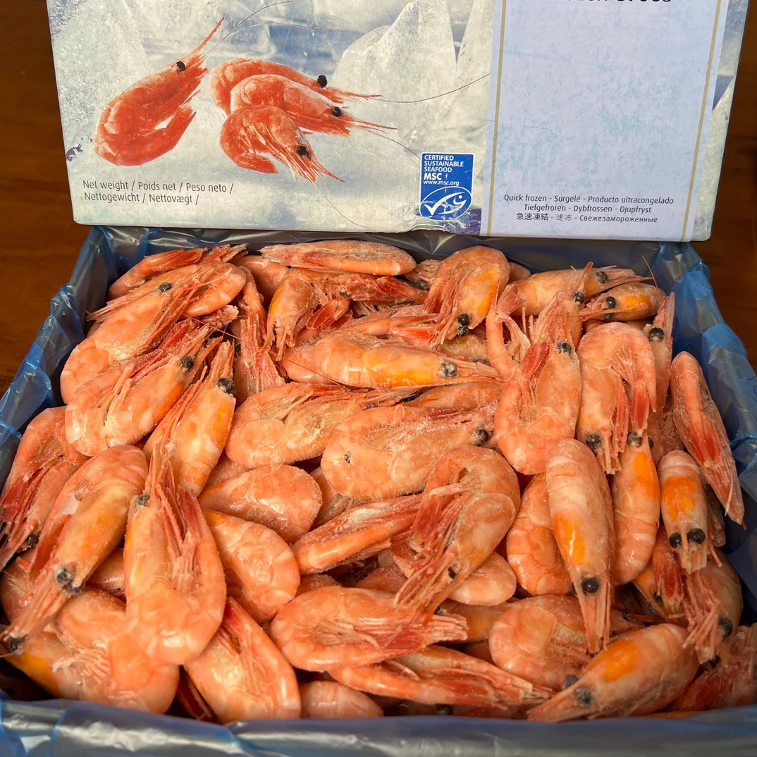 丹麦格陵兰皇冠头籽北极甜虾 原箱80-100规格，化冻即食