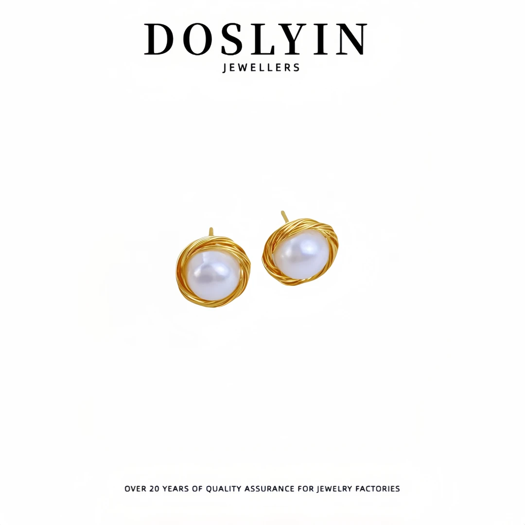 珍珠【Z80】银针耳钉法式复古耳饰气质高级感百搭