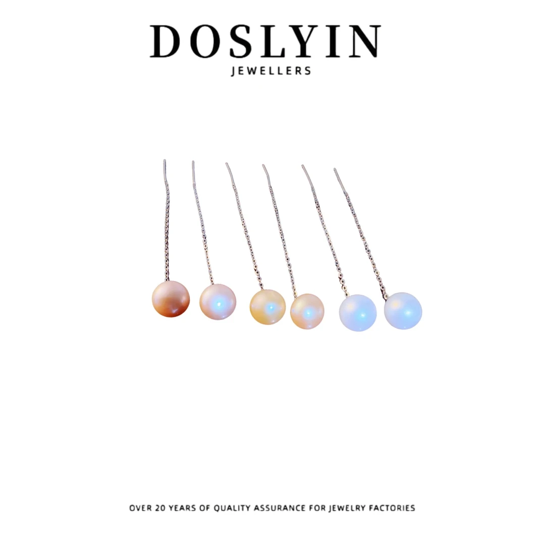 【Z196】小馒头珍珠银针耳线气质可爱小众耳环甜美时尚百搭