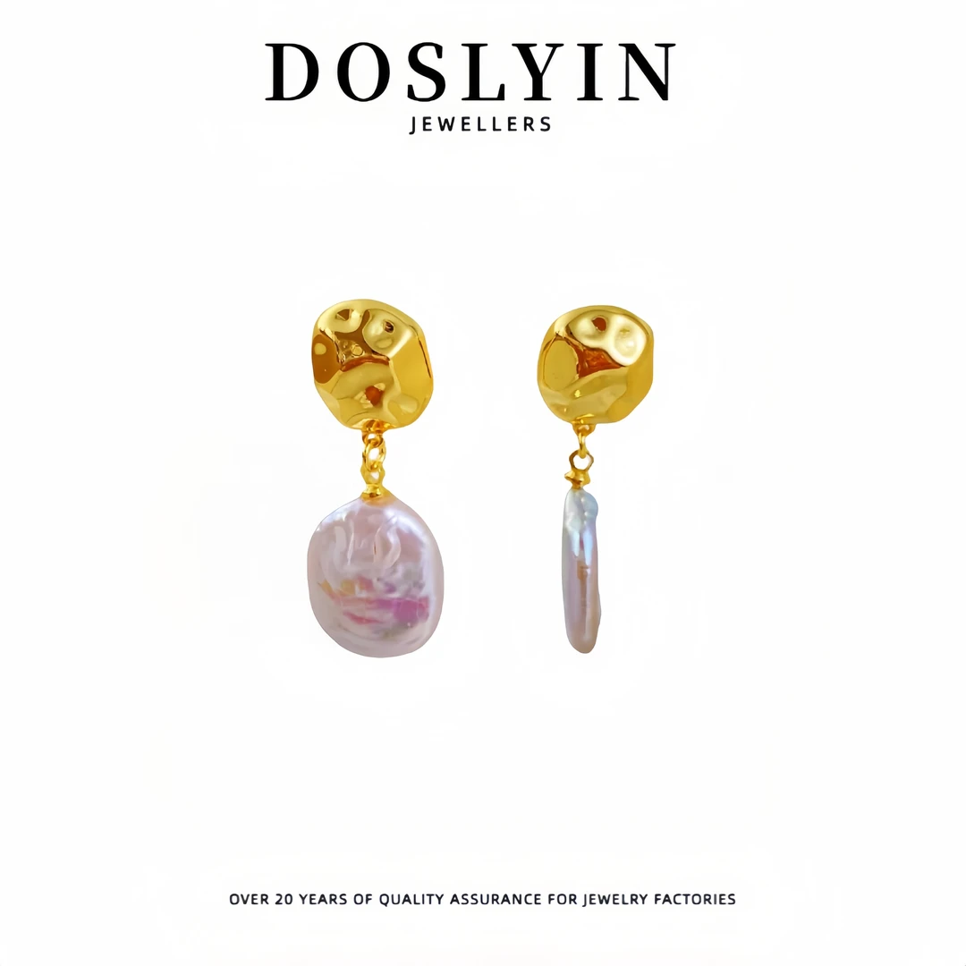 珍珠【Z45】淡水巴洛克精致银针耳钉气质小众法式时尚银针耳环