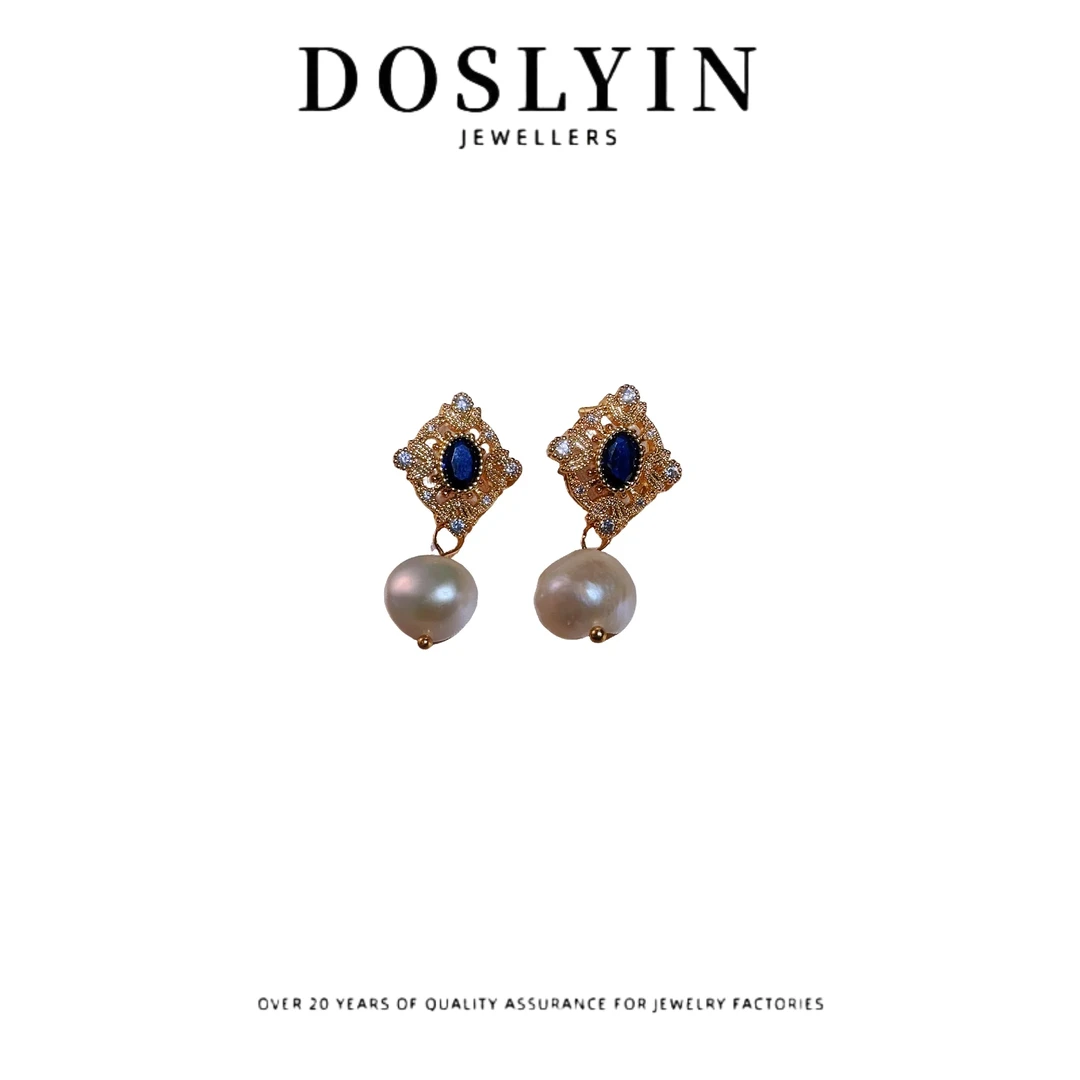 【Z160】百搭小众简约气质精致时尚银针巴洛克珍珠耳环轻奢复古