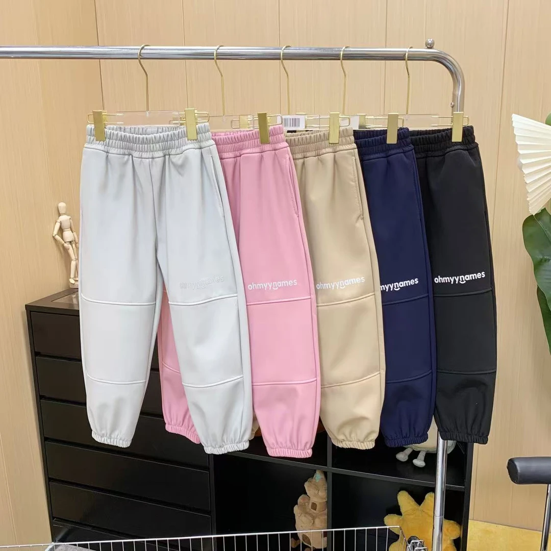 1126-N1658【037防风裤】儿童经典加厚加绒保暖五色长裤防风裤