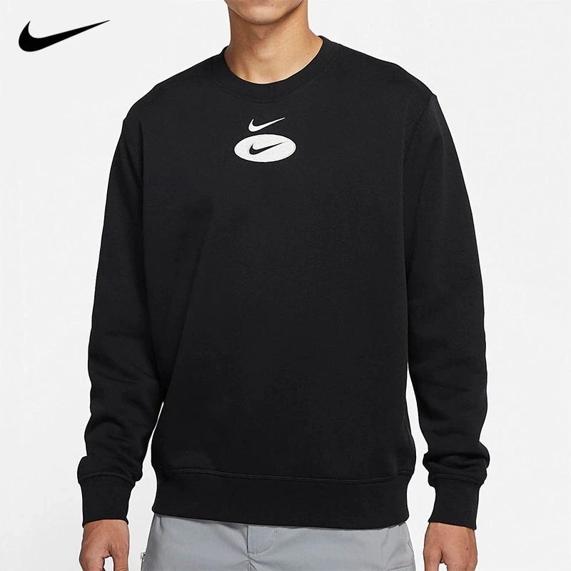 NIKE耐克 男子圆领加绒保暖运动休闲长袖套头双勾卫衣DM5461-010