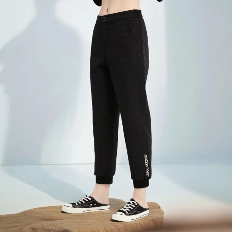 【水淼】3431冬季夹棉裤束脚显瘦松紧腰