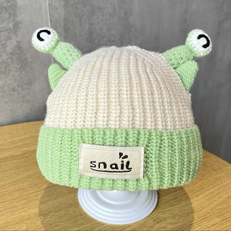 宝宝帽子秋冬季男孩女宝宝可爱触角毛线帽加厚保暖儿童护耳针织帽