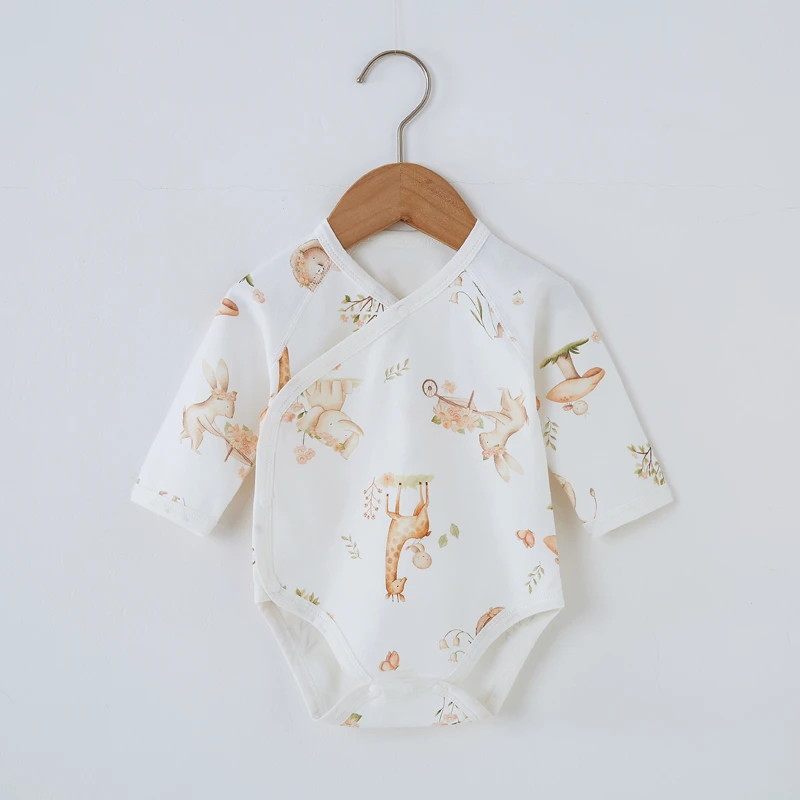 婴儿包屁衣纯棉打底内衣男女宝宝长袖连体衣内搭三角哈衣爬服睡衣