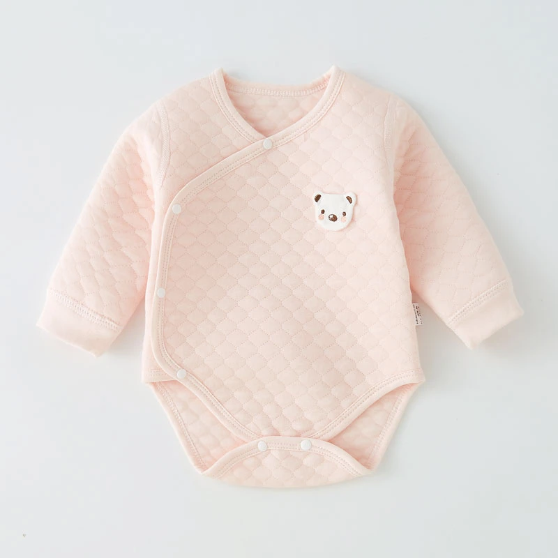 婴儿包屁衣秋冬新生儿纯棉三角哈衣爬服加厚初生宝宝夹棉连体衣