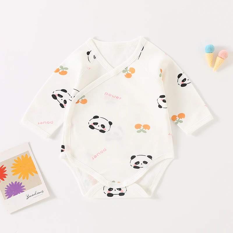 新生儿连体衣睡衣婴儿长袖包屁衣纯棉打底内衣男女宝宝三角哈衣