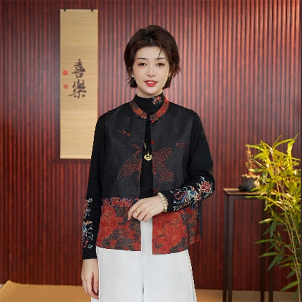 [鹤舞]周周高定国风新中式刺绣双面穿马甲ZZHZ147