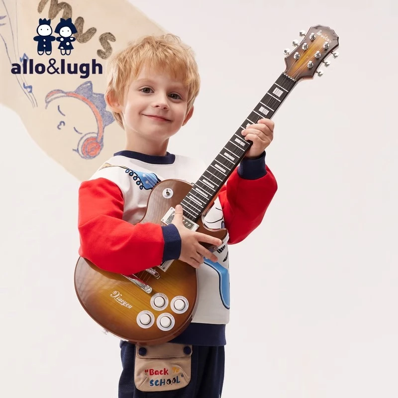 阿路和如新款卫衣撞色圆领长袖T恤卡通印花儿童男童装棉