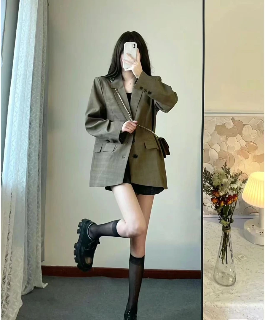 韩版西装气质小个子网红短款时尚休闲百搭C91-C100