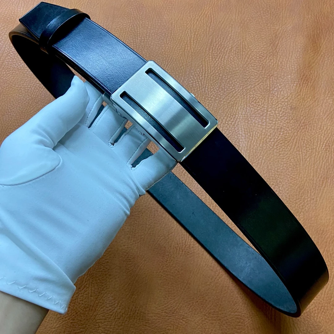 无牙自动扣/单层植鞣头层牛皮/男士真皮自动扣腰带皮带简约实用