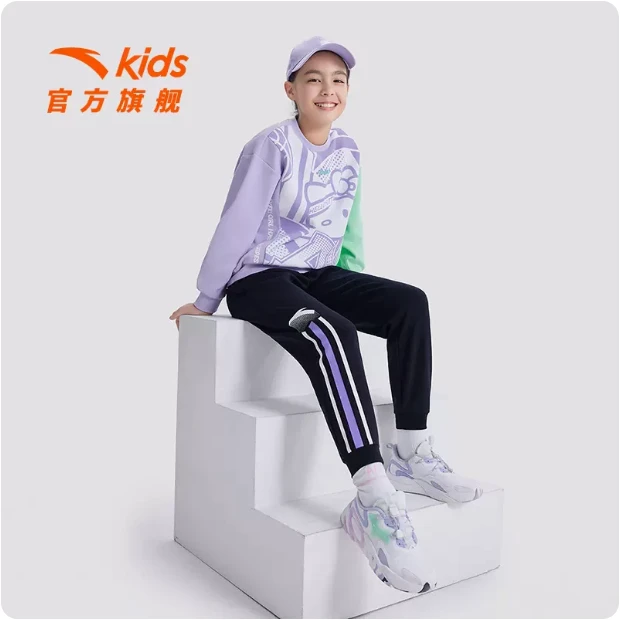 anta kids/安踏儿童252女童裤子弹力运动裤2022秋冬362238741