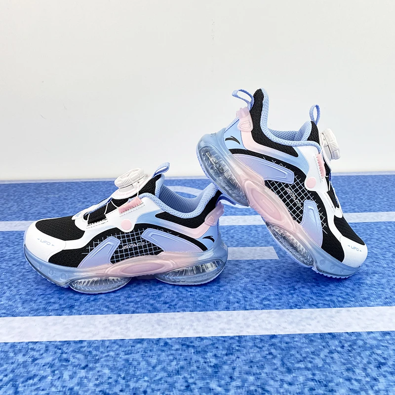 安踏儿童秋季女小童UFO网面旋转扣气垫跑鞋运动鞋322339901