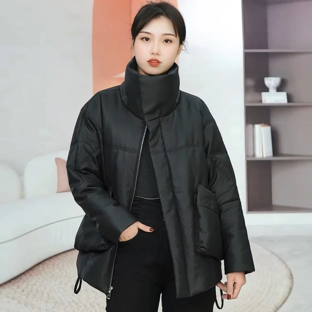 【FF】网红真皮鹅绒服女士短款绵羊皮羽绒服冬季加厚保暖百搭宽松