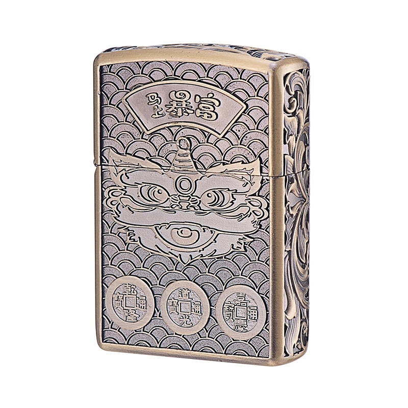 ZORRO佐罗盔甲小瑞兽经典砂轮煤油打火机浮雕暴富创意高档礼品