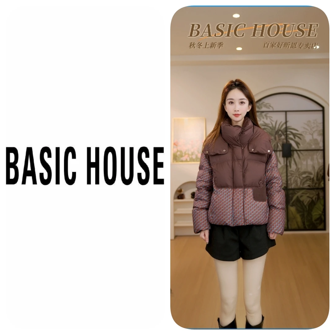 Basic House/百家好时尚女士冬季短款羽绒服加厚保暖A24DD951-1