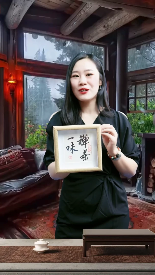 【闪购商品】绘画非实木摆台-禅茶一味
