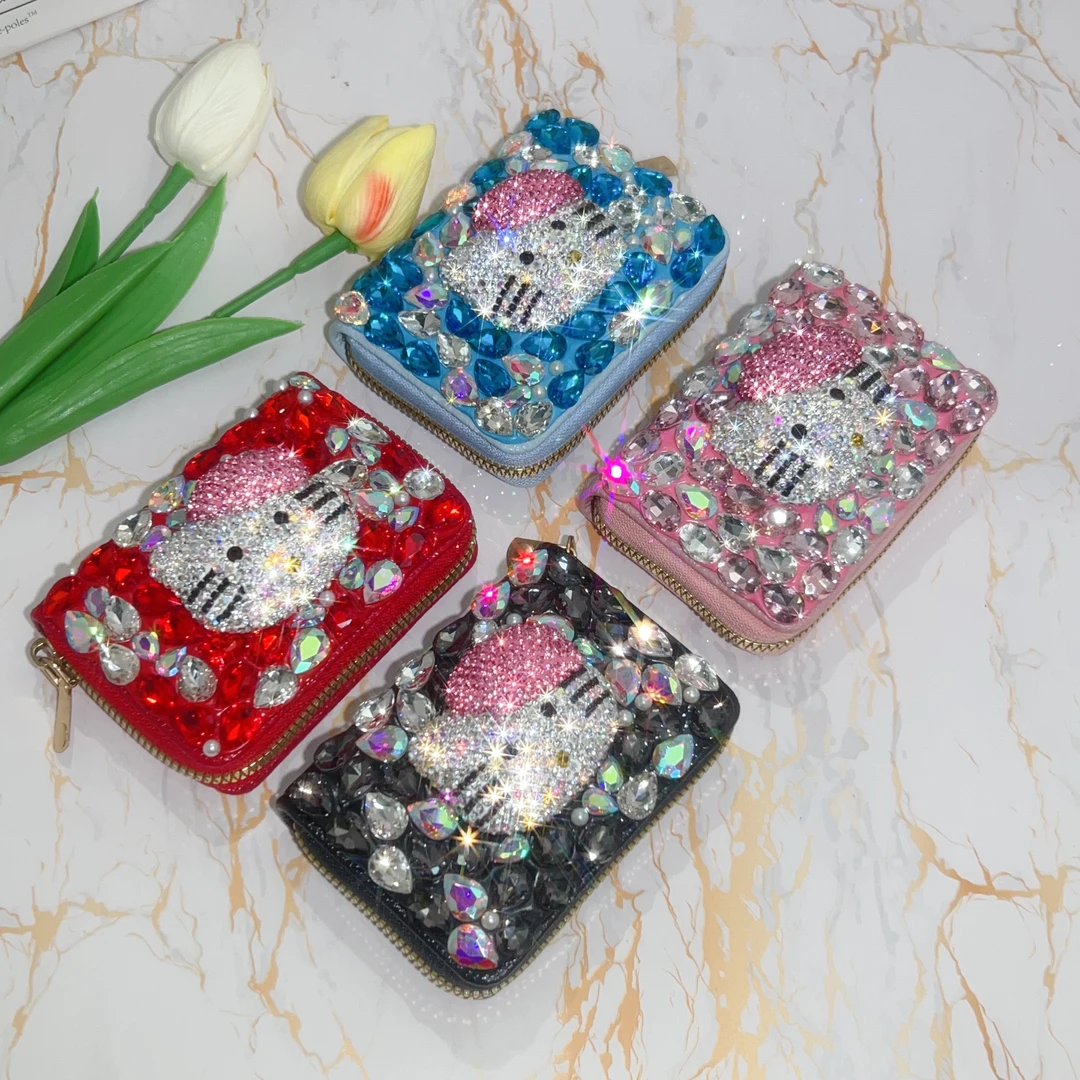 轻奢镶大钻小香风2折3折钱包卡包证件收纳包女款小众新款韩系小巧