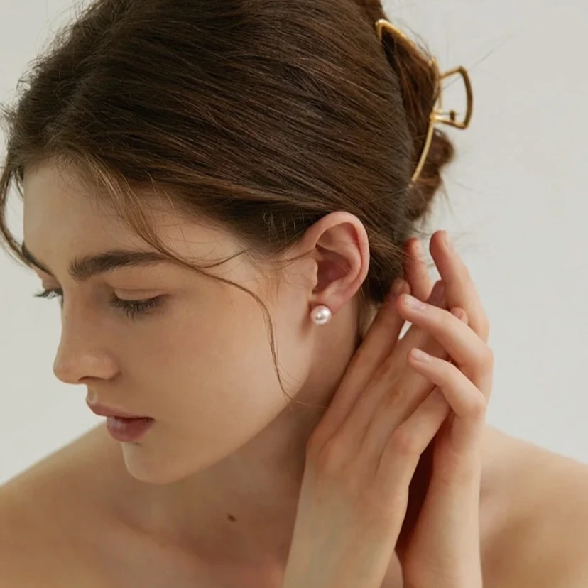 agape/阿嘎比 非金属玻璃耳饰 经典系列高亮无暇科技珠单珠耳钉