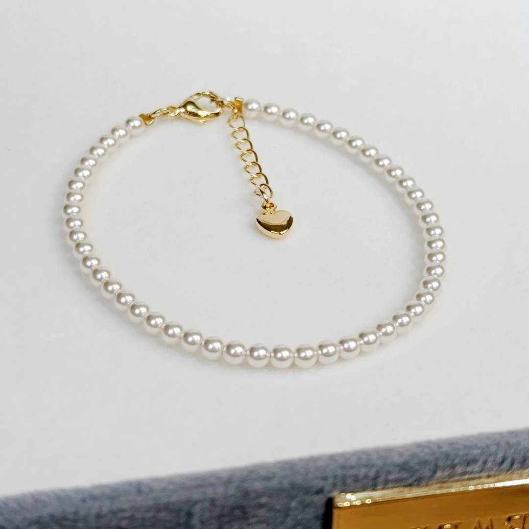 专场3-5mm小米珠时尚经典百搭正圆手链白色