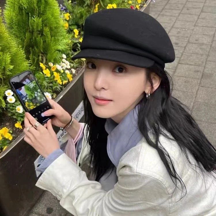 日系复古羊毛黑色文艺贝雷帽子女秋冬显脸小鸭舌帽网红法式八角帽