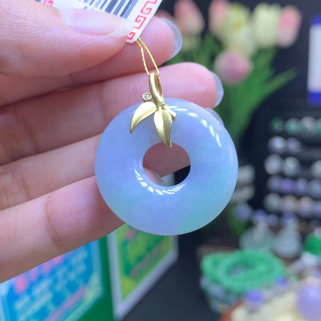 翡翠颈饰18K金镶嵌天然