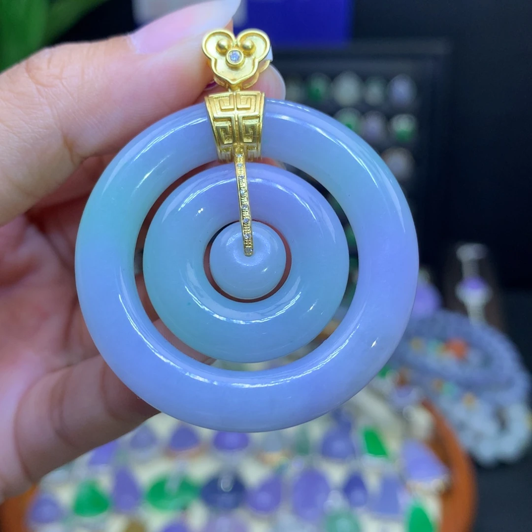 翡翠颈饰18K金镶嵌天然