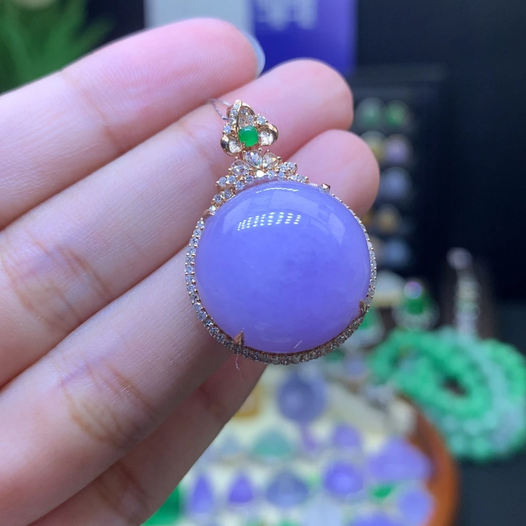 翡翠颈饰18K金镶嵌天然