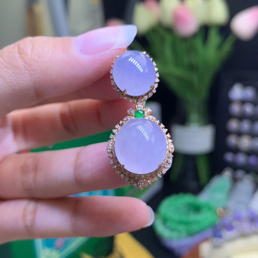 翡翠颈饰18K金镶嵌天然