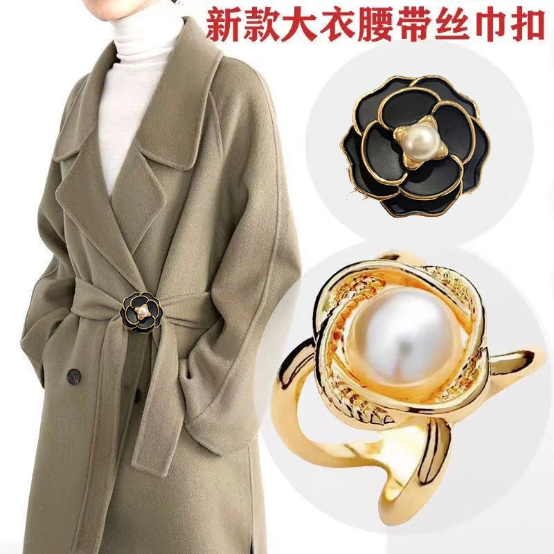 【拍一发二新疆包邮】时尚大衣腰带扣气质百搭围巾丝巾固定纽扣袖扣