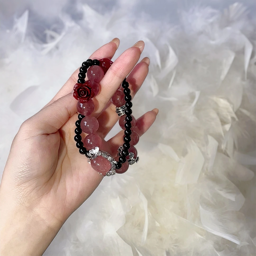 {古堡玫瑰}重工双圈原创设计款成品高品质珠子水晶手作